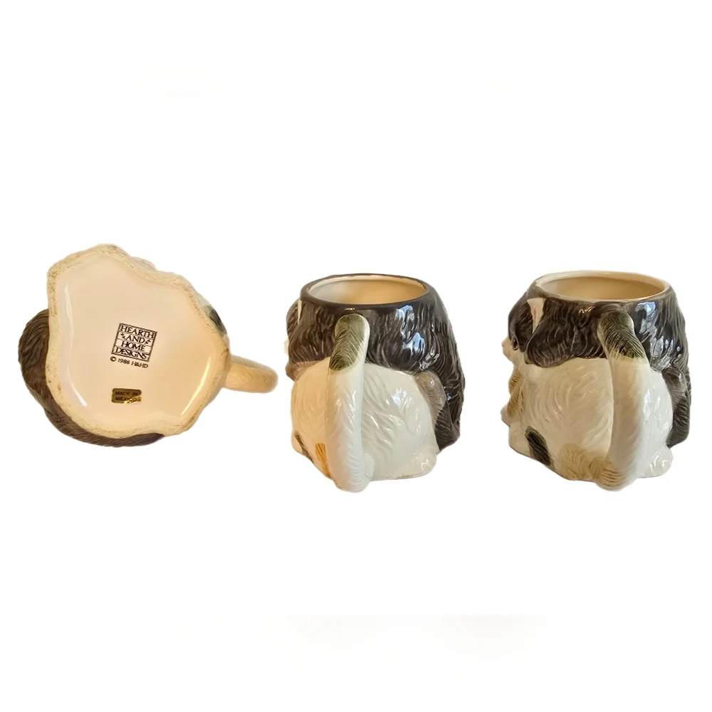Vintage Hearth & Home Designs Cat Kittens Shaped Ceramic Mugs Set Of 3, 1988 - Picture 3 of 7